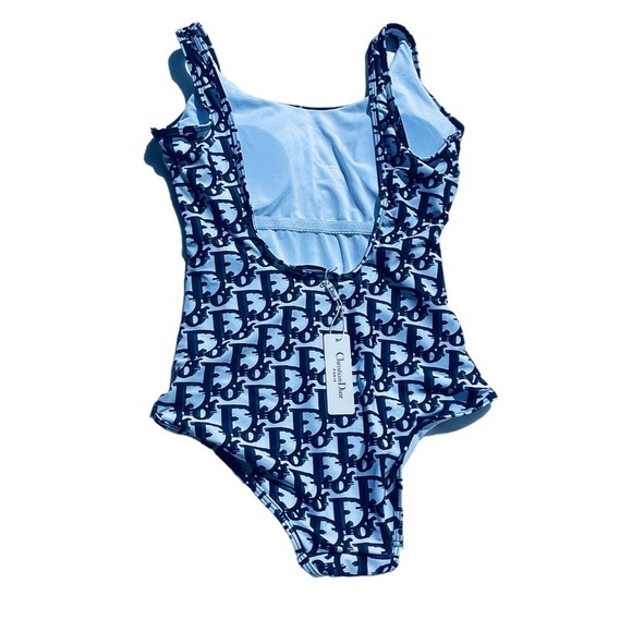 Christian Dior Navy White One Piece Swimsuit XLarge Logo New With Tags Classic - Picture 5 of 15